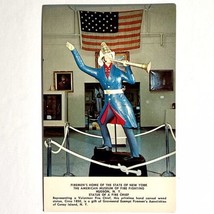 Vintage Postcard Fire Chief Statue American Museum Of Fire Fighting Hudson NY A+ - £7.86 GBP