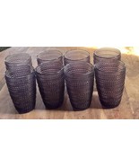Set/8 Purple Glasses Pearl Beaded Food Network Godinger Lumina Highball - $52.08 CAD