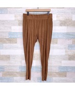 Seven7 Faux Suede Pull On Leggings Camel Brown High Rise Stretch Womens XL - $34.64