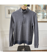 Boss Hugo Boss 1/4 Zip Cotton Sweater Grey Navy M - $32.40