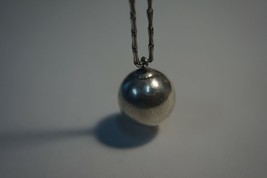 Set of Sterling Silver 835 Ball Pendant and Chain Heavy 11.78 Grams VERY NICE - £44.10 GBP