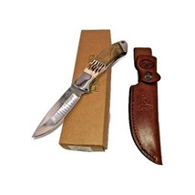 Elk Ridge Knife Arkansas Game Fish 7.5&quot; Fixed Blade Hunting Brown Leathe... - £21.35 GBP