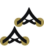 Vanguard USMC Marines E-2 PFC Chevrons metal BLACK 1 PAIR - $6.96 CAD