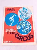 ✅ Circus Program 1969 Rudy Bros Magazine Souvenir Veterans Club Honolulu HI - £19.54 GBP
