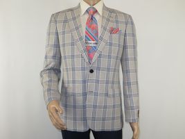 Men Sport Coat by Berlusconi Turkey Italian Wool Super 180's #671-13 Gray Blue image 5