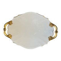 Lenox Porcelain Handled Platter Ivory with Gold Encrusted Handles Edges USA 16.5 - £44.84 GBP