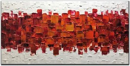 Amei Art Paintings,24X48 Inch 3D Hand-Painted On Canvas Modern Framed Red Art - £100.69 GBP