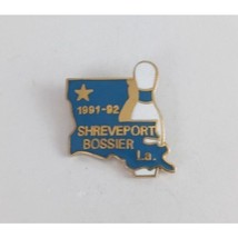 Vintage 1991-92 Shreveport Bossier LA. State Shaped Bowling Lapel Hat Pin - $11.40 CAD