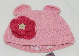 Ruffle Butts Pink Ear Hat With Flower Cotton 6 To 12 Months - £7.97 GBP