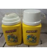 Vtg Smurfs 2 THERMOS ONLY For School Lunch Box Plastic USA - £12.38 GBP