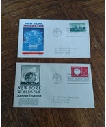 New York Worlds Fair 1964 First Day Issue Stamped FDC ( LOT OF 2 ) - £7.46 GBP