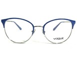 Vogue Gafas Monturas VO 4108 323 Azul Plata Redondo Ojo de Gato Alambre ... - $55.74