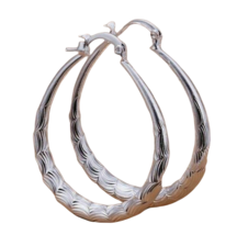 Pair of 925 Silver Plated Teardrop Hoop Earrings - New - £7.98 GBP