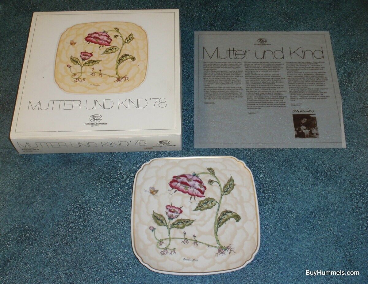 HUTSCHENREUTHER 'Mutter Und Kind' by OLE WINTHER 1978 Collectible Plate - NEW! - $56.25