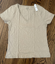 NEW JCrew Women’s Vintage Cotton V-Neck T-Shirt Size M Flax NWT - £23.45 GBP
