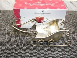 International Silver Co. Silver Plated Reindeer &amp; Sleigh Candle Holder - €6,93 EUR