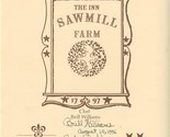 The Inn at Sawmill Farm Menu West Dover Vermont 1996 signed Chef Brill W... - £53.68 GBP