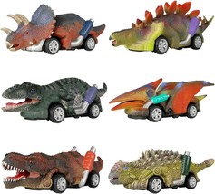 Dinosaur Toy Pull Back Cars 6 Pack Dino Toys for 3 Year Old Boys Girls a... - $23.51