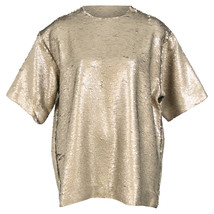 The Frankie Shop Jones Boxy Tee In Sequins Women Bronze Xs - $163.40