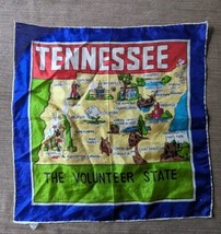 Vintage 50s/60’s Tennessee Souvenir Silk Scarf/Handkerchief hand rolled ... - £15.19 GBP