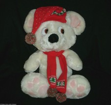 24&quot; VINTAGE 1988 CHRISTMAS WHITE MOUSE STUFFED ANIMAL PLUSH COMMONWEALTH... - £43.82 GBP