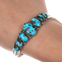 6 3/8&quot; 1950&#39;s Blue Diamond Turquoise Navajo sterling cuff bracelet - $544.50