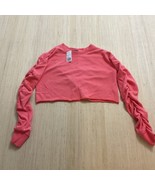 Forever 21 Athletic Sweatshirt Cropped Salmon Ruched Arms Medium New - $18.45 CAD