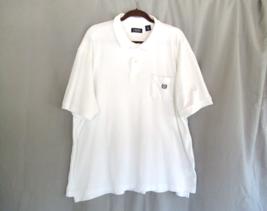 Chaps men&#39;s polo shirt 2XB/2G white short sleeves 100% cotton golf tenni... - $16.61