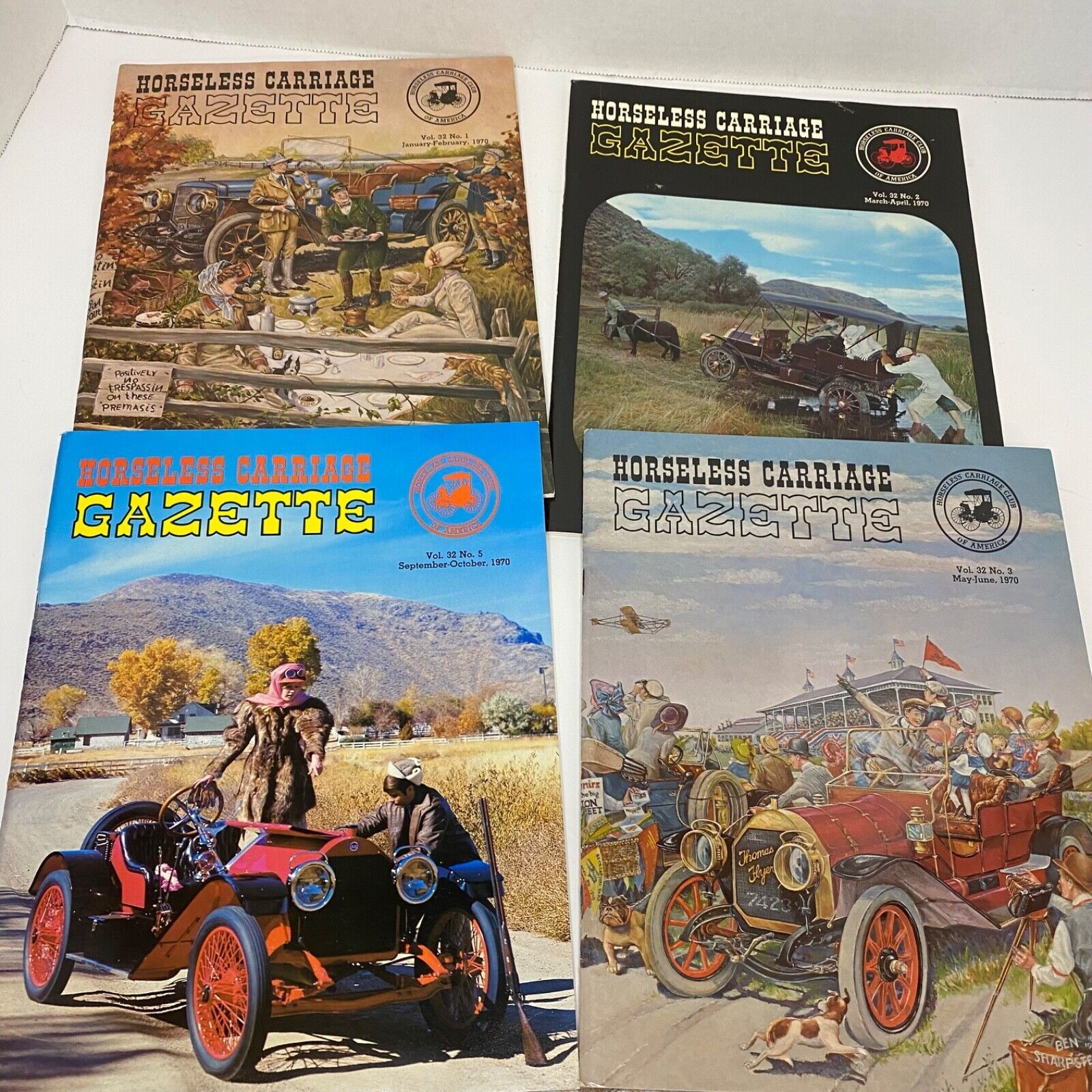 Horseless Carriage Gazette Magazine 1970 Lot of 4 Vintage Automobile - $4.67