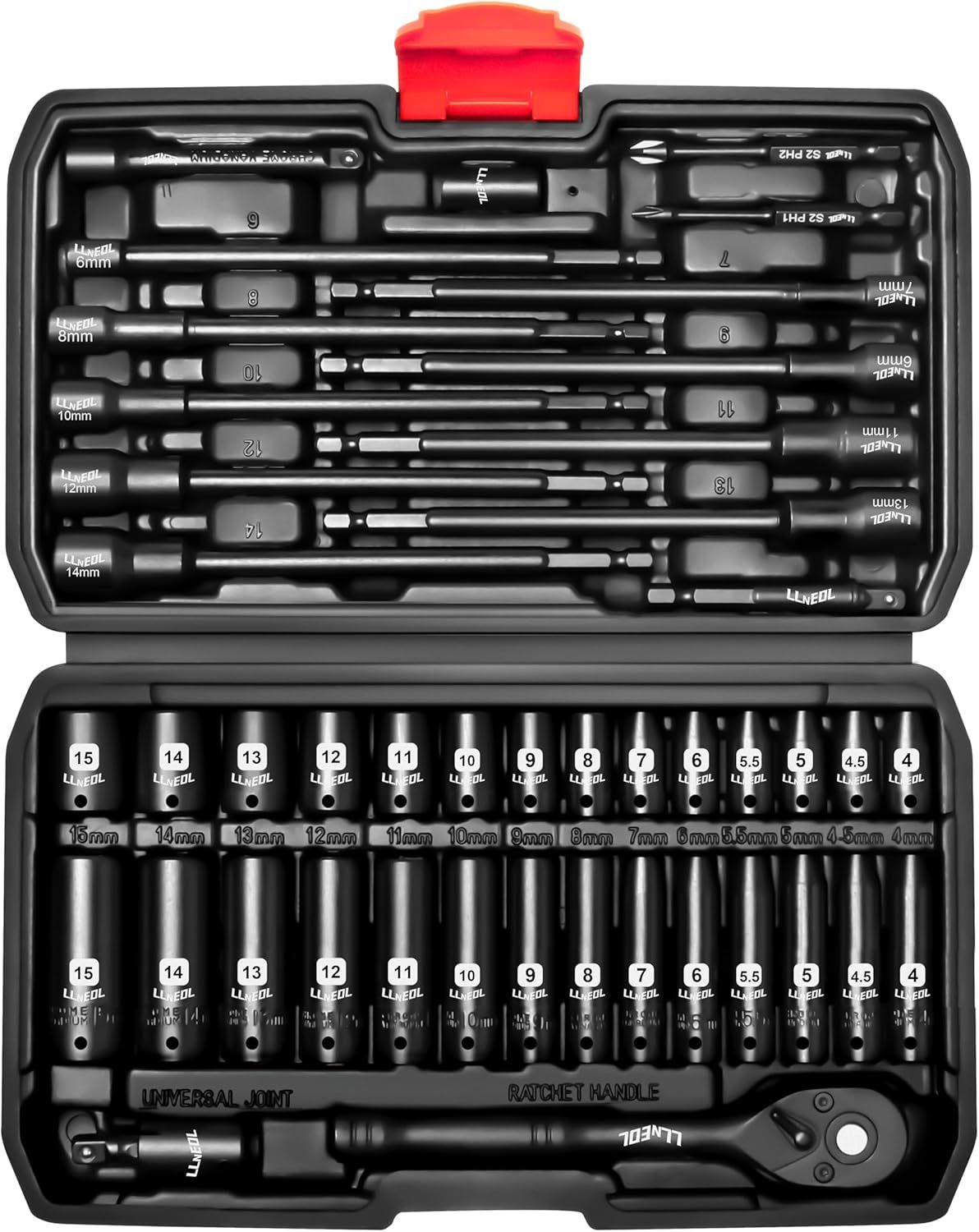 1/4 Inch Drive Socket Set &amp; Nut Driver Set 44Pcs, Metric Socket Set, Ph1... - $52.92