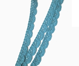 1/2&quot;/ 13mm wide - 5yds Vintage Scalloped Antique Blue Cotton Crochet Lace L826 - £4.68 GBP