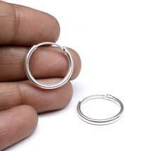 Einfach Schlicht Ring Sterlingsilber Ohrringe Klappbar Reifen für Mädchen - - £22.57 GBP
