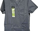 Scrub Top Gray Nurse Scrubstar Unisex V Neck 2-Way Stretch Size XL New - $14.84