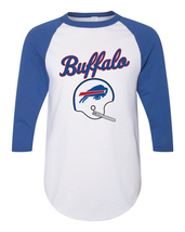 Bills Throwback Helmet Raglan Jersey T-Shirt - $25.99+