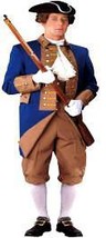 Colonial Soldier Costume / Buff &amp; Blue American Independence Soldier Costume - £121.79 GBP+
