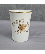 VTG Lefton Bathroom Tumbler Cup Gold Hand Painted Floral Porcelain Numbe... - £8.14 GBP