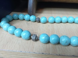 33 Agate Islamic prayer beads for tasbih, blue color with durable metal ... - £15.45 GBP