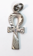 Vintage Sterling Silver Ankh Cross Pendant for Necklace TESTED Etched - £23.42 GBP
