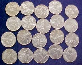 Lot: 5 Different State Quarters, Vintage Old Coins; Collection, Jewelry, Crafts - £3.88 GBP