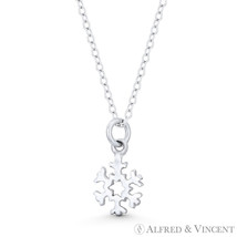Snowflake Ice Crystal Winter Holiday Season Charm Silver Pendant in 925 Sterling - £12.00 GBP+