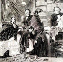 Ruinous Prices At Dry Cleaners Steel Engraving 1859 Victorian Family Art DWY5E - £55.77 GBP