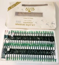 Vintage Christmas ALL GREEN 100 Miniature Light Set - Never Used from St... - $9.50
