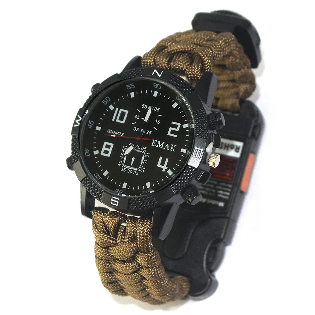 Outdoor Tactical Bracelet Rope Safety Equipment Tools Multifunction Camping EDC - £18.36 GBP+