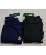 (2) Lauren Ralph Lauren Size Small Turtleneck Sweater Gold Crest Logo Pr... - $102.90 CAD