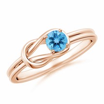 ANGARA Solitaire Swiss Blue Topaz Infinity Knot Ring for Women in 14K Solid Gold - £452.51 GBP