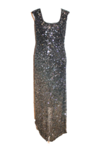 Camille La Vie Women&#39;s Dress Size 14 Sequined Maxi Formal Gown Black &amp; Tan - £35.85 GBP