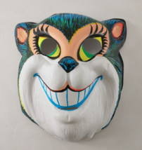 Vintage SMILING CAT Black Light Reactive Halloween Mask 1960s Zest Givea... - $39.95