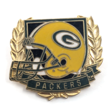 1993 NFL Green Bay Packers G Logo Yellow Football Helmet Wreath Pin Pete... - $8.99