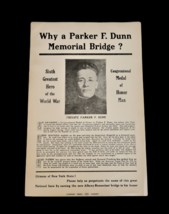 Vtg 1933 WW1 Hero Parker F Dunn Memorial Bridge Naming Petition Poster E... - $29.99