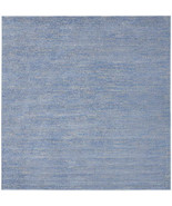 5&#39; X 5&#39; Blue And Grey Square Striped Non Skid Indoor Outdoor Area Rug - €104,72 EUR